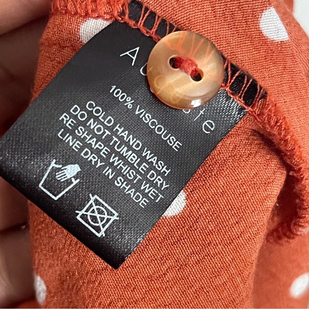 Auguste The Label Rust Lilly Day Classic Polka Dot Mini Dress Size 4 - Picture 11 of 12